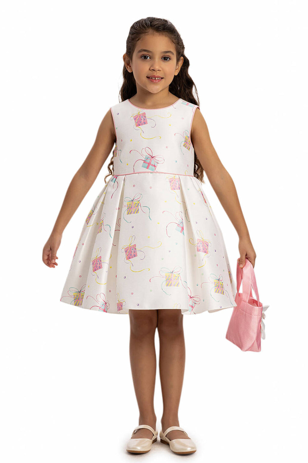 Robe Rose avec belore et sac à main 3-7 AGE