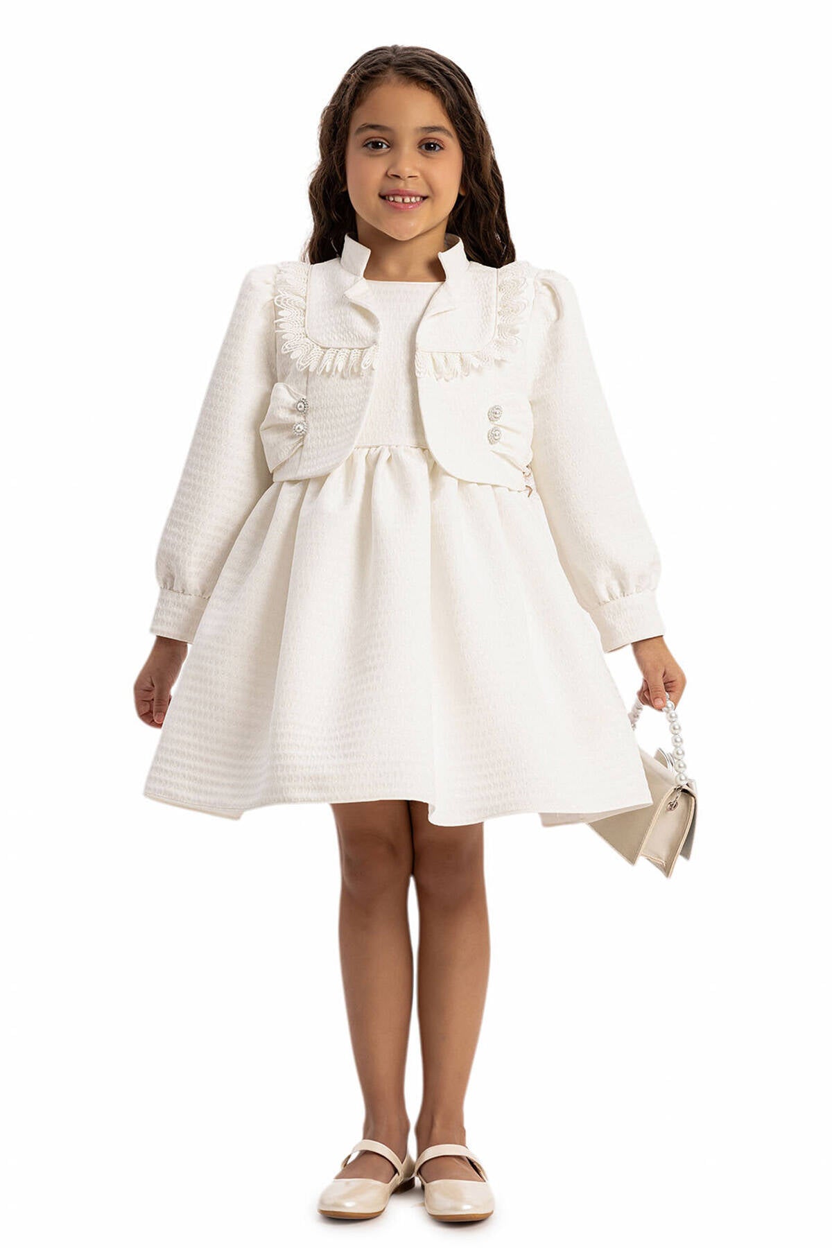 Robe Ecru Ensemble 3 Pièces 3-7 AGE