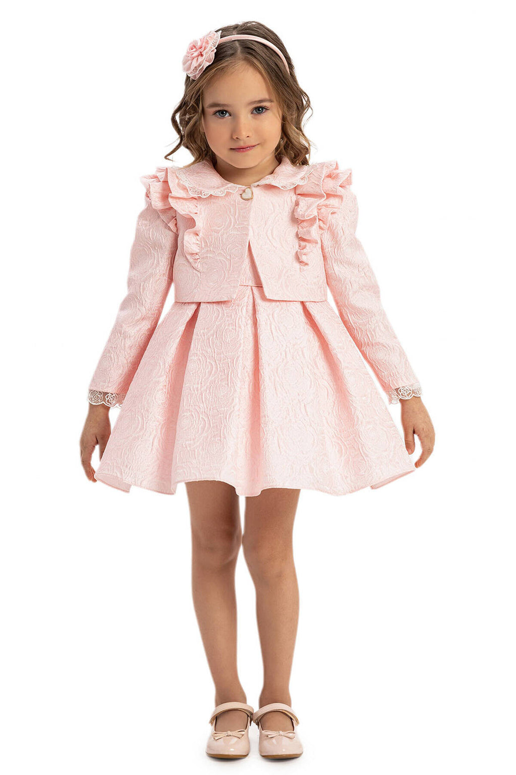 Robe bébé en poudre avec Bolero 6-24 MOIS