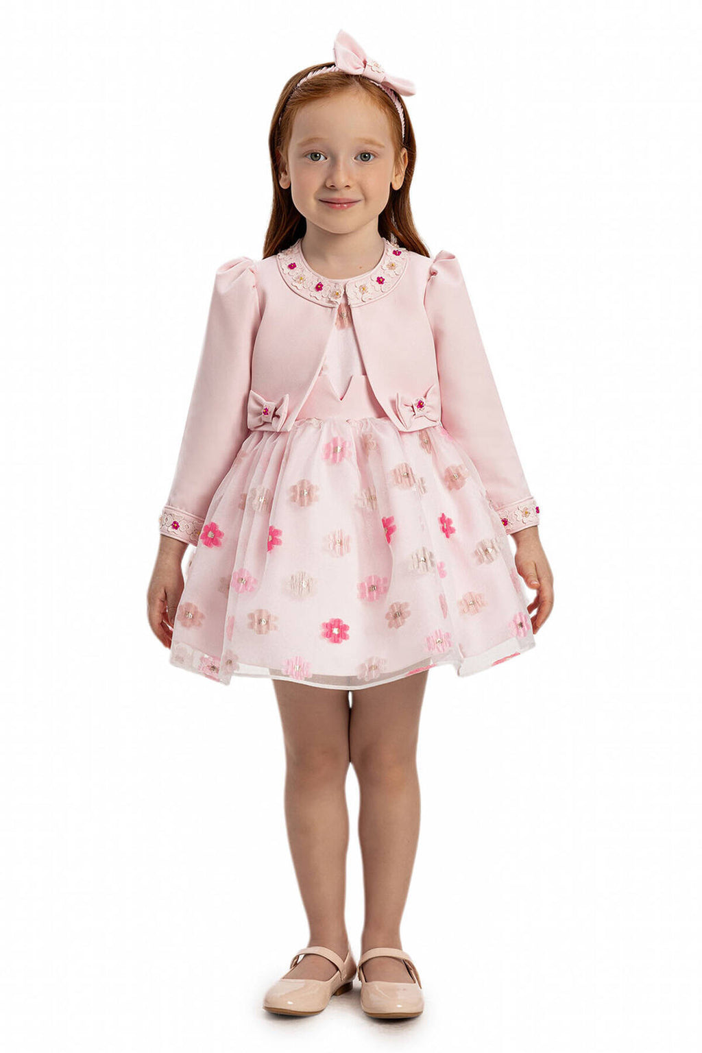 Robe Rose avec Boléro et Accessoire Cheveux 6-24 MOIS