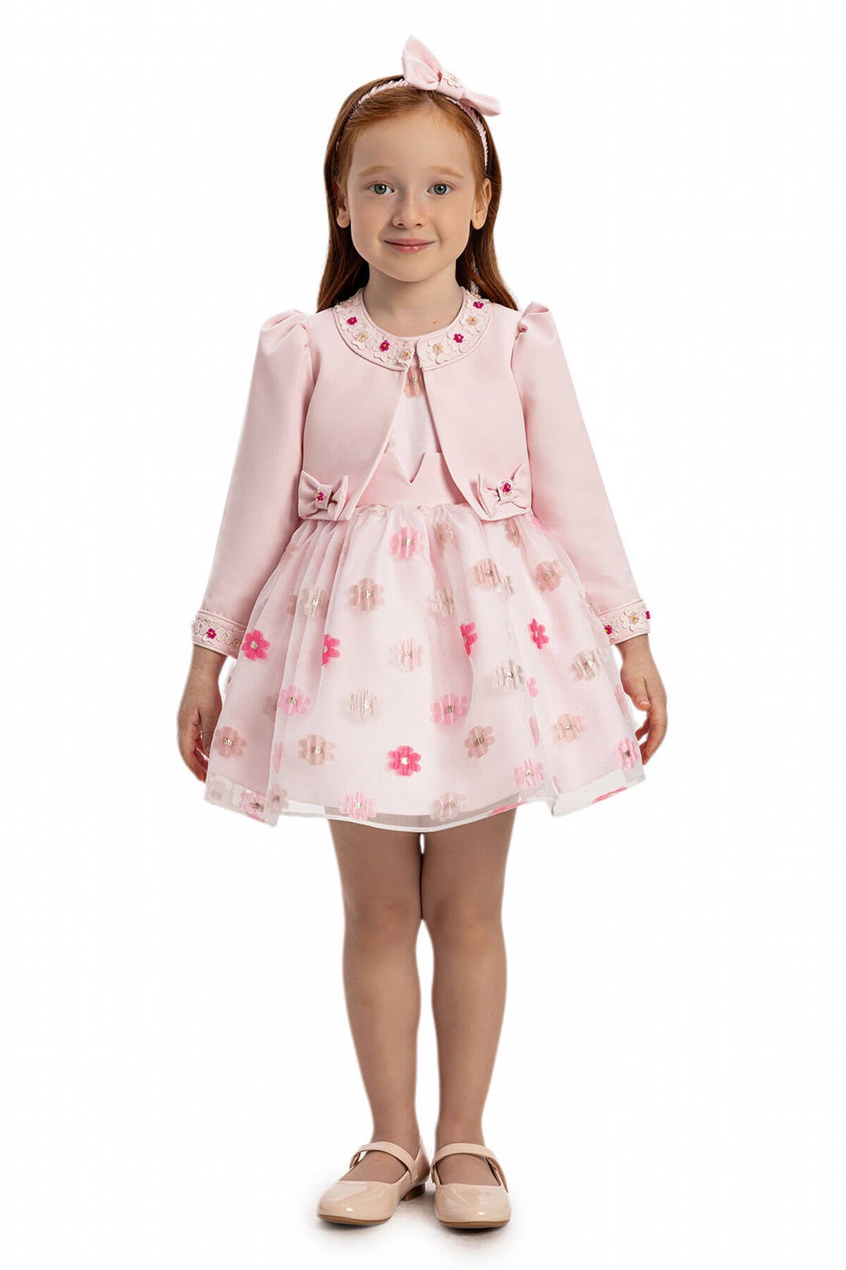 Robe Rose avec Boléro et Accessoire Cheveux 6-24 MOIS