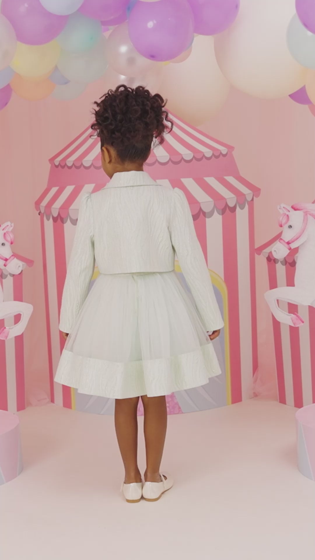 Ensemble menthe pour fille avec boléro 3-7 ans