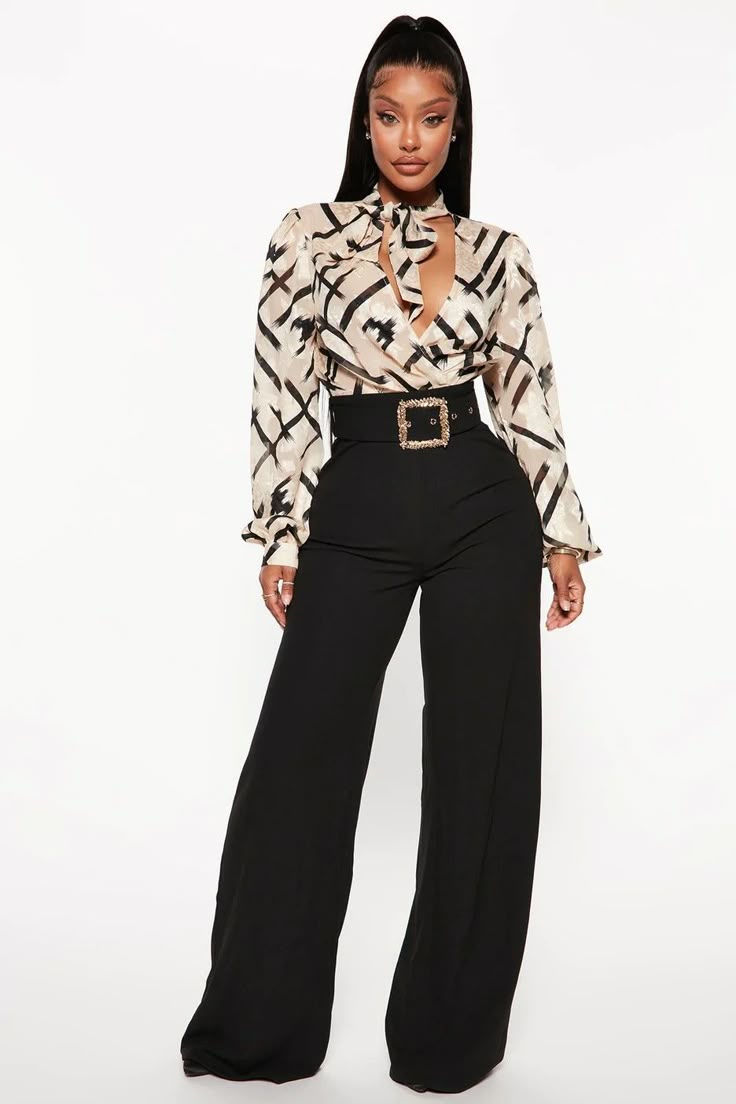 Blouse en Soie & Pantalon Cigarette – Business Élite